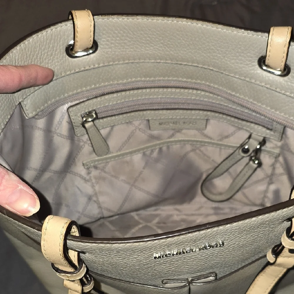 Michael Kors Gray Pebble Leather Tote Bag